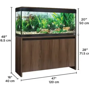 Kit Aquario Fluval Roma 240 com Iluminacão LED Nogueira
