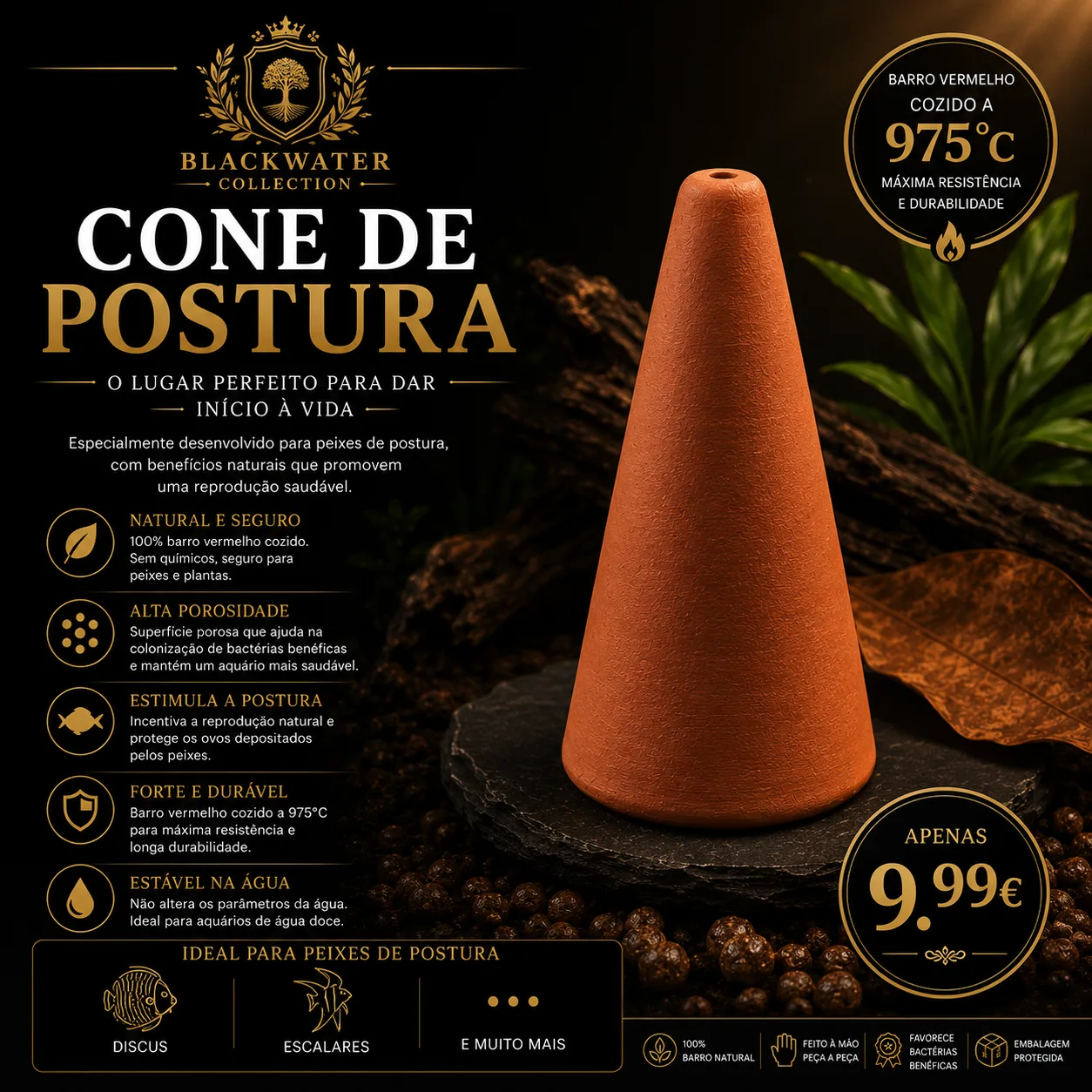 Cone para posturas em barro