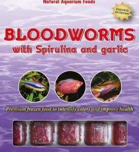 Larvas mosquito vermelhas c spirulina e alho 100 grs