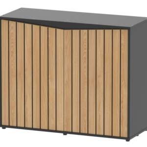 Móvel SPLENDID 100X40X83 Preto 2 portas formato ripas