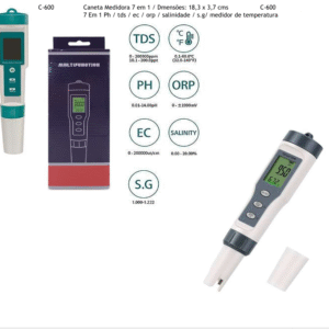 Caneta Medidora 7 em 1 / Dimensões: 18,3 x 3,7 cm