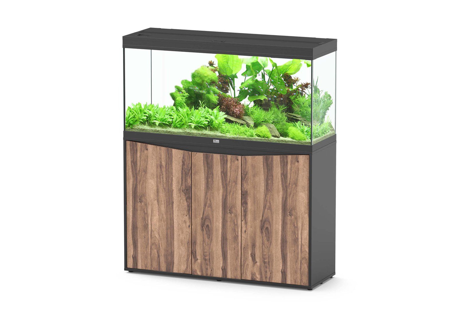 Aquário SPLENDID ULTRA 120 - 120x40x61cm Preto c portas carvalho selvagem
