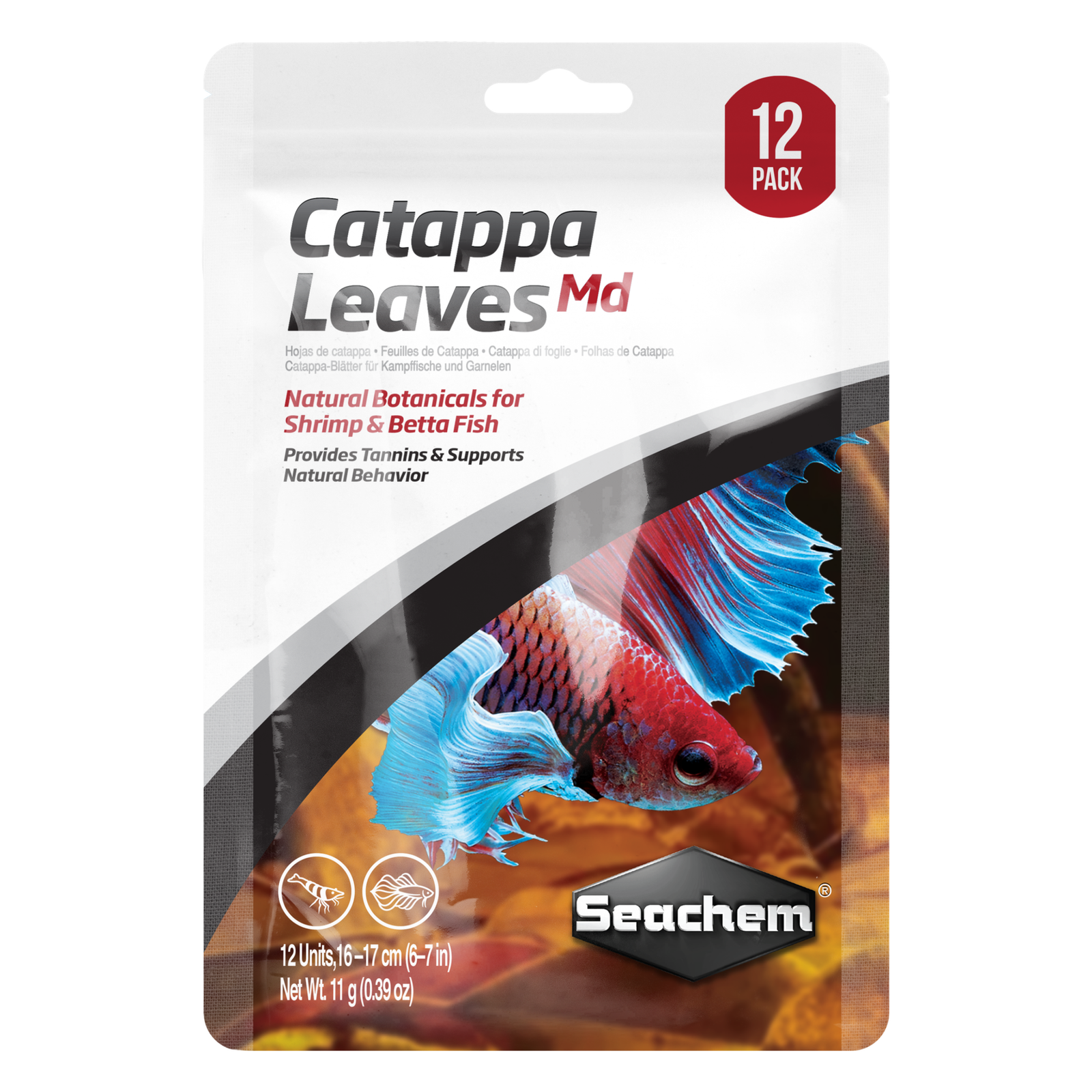 Seachem folhas de Catappa tam. medio