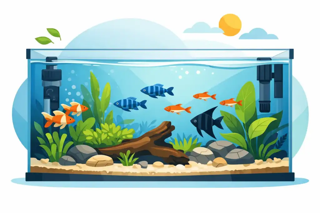 Aquário tropical de água doce sem erros