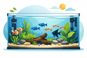 Aquário tropical de água doce sem erros