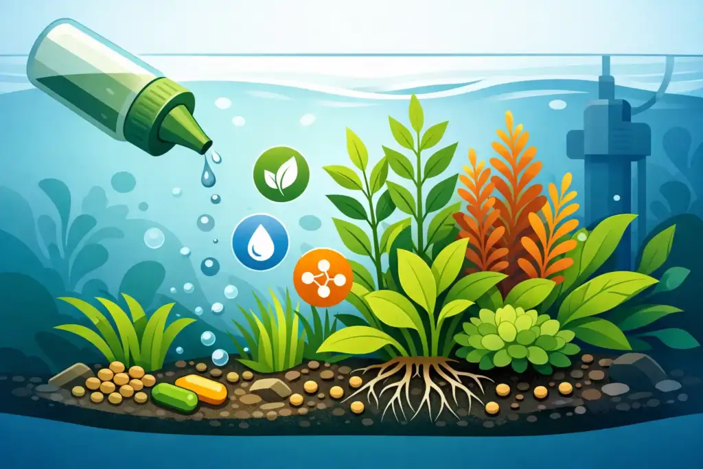 Fertilização para as plantas no aquário