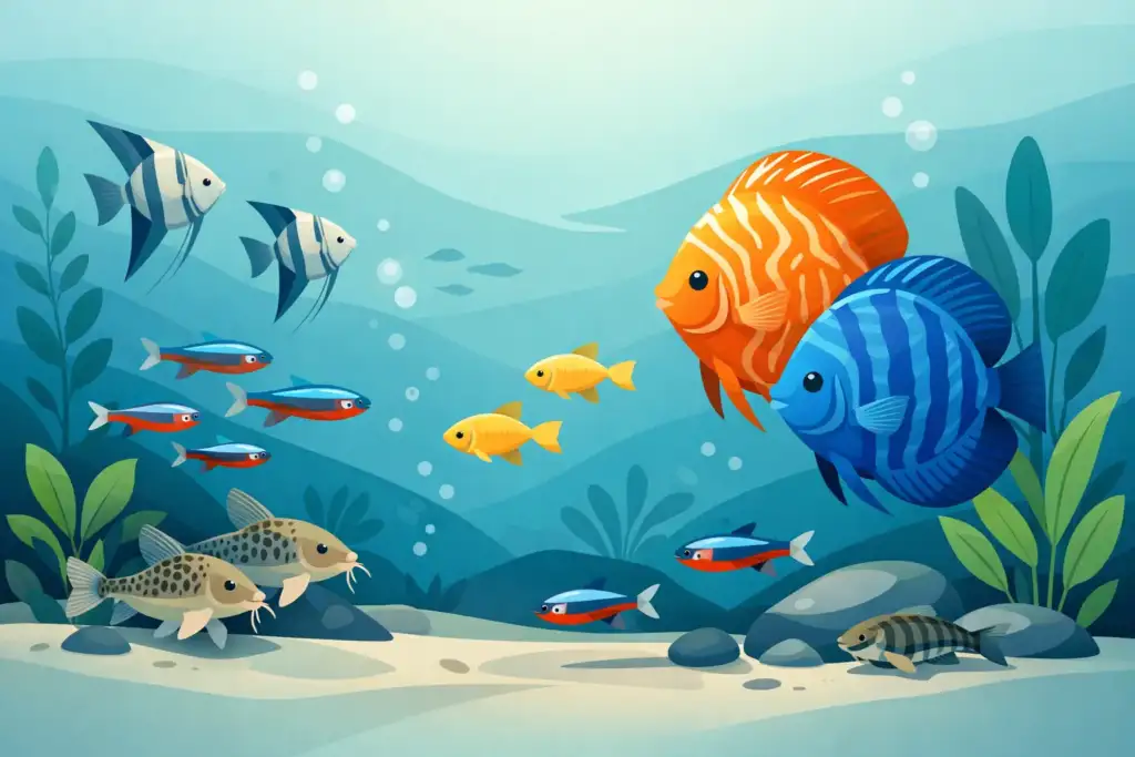 Peixes compatíveis com discus: escolhas certas