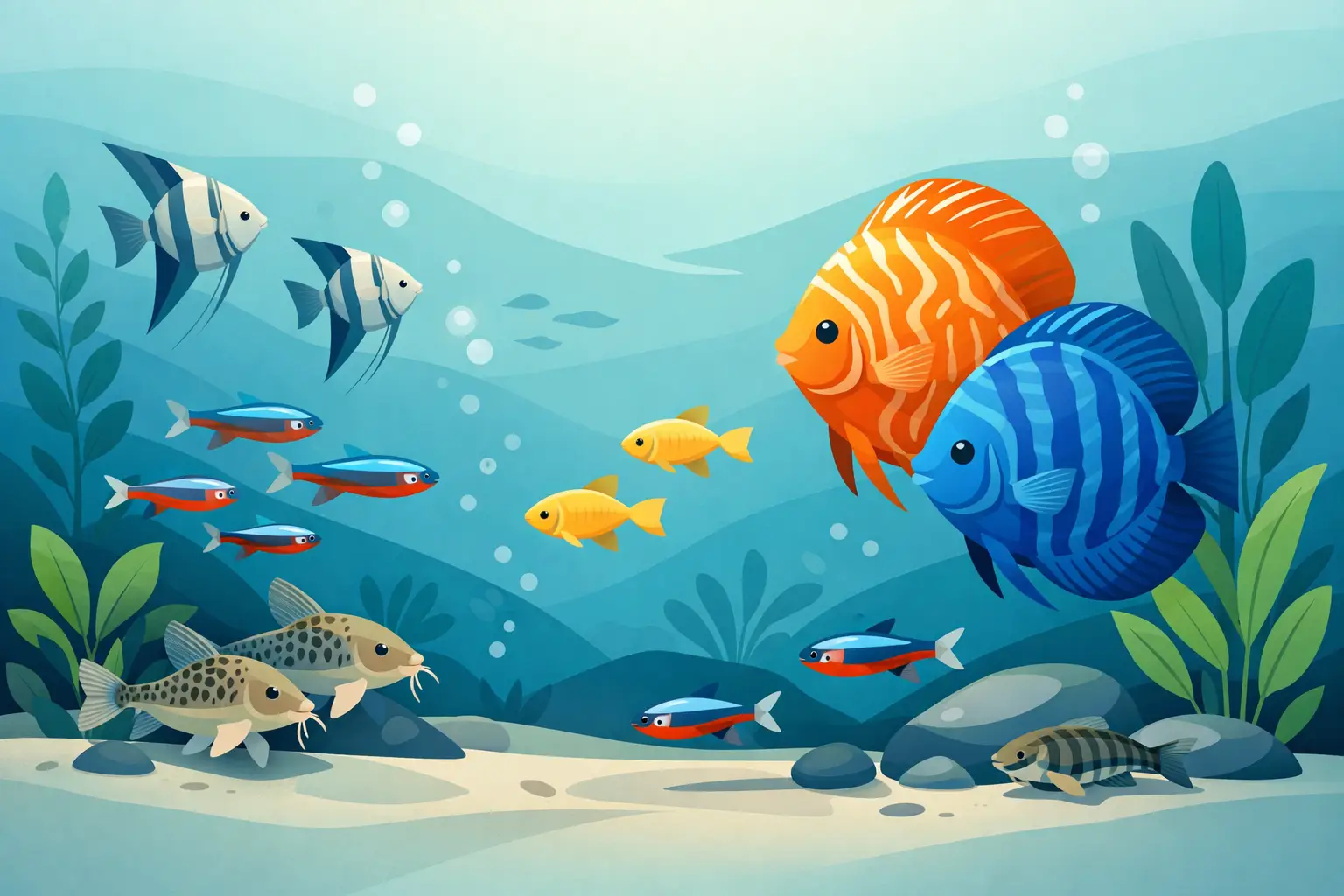 Peixes compatíveis com discus: escolhas certas