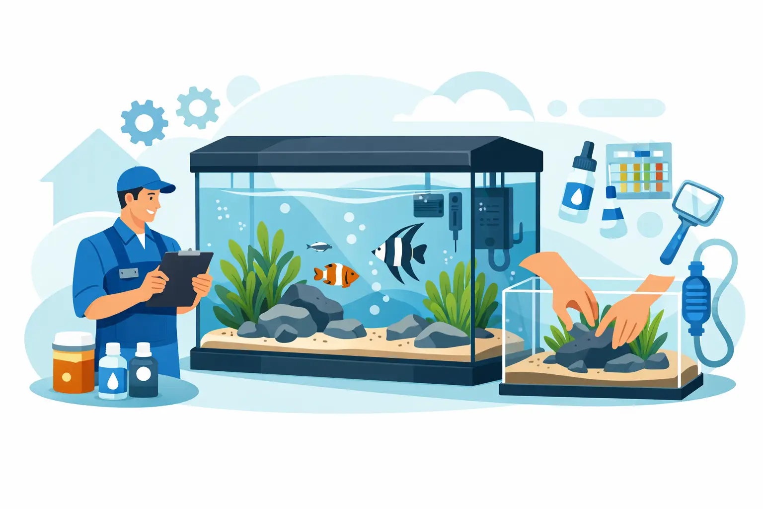 Serviço de montagem de aquários: o que conta