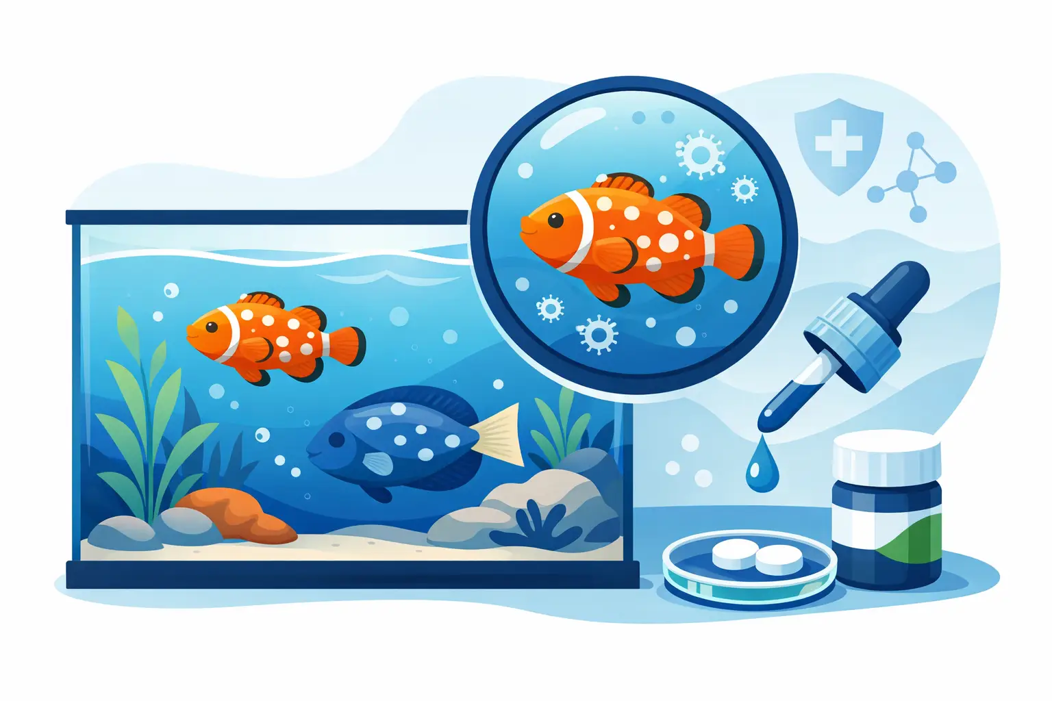 Tratamento para íctio no aquário