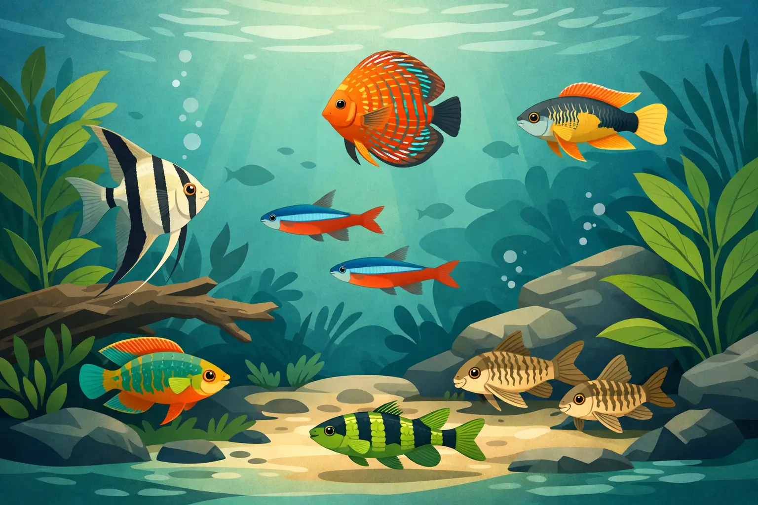 8 melhores peixes para aquário amazónico