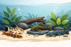 Peixes de fundo para aquário comunitário