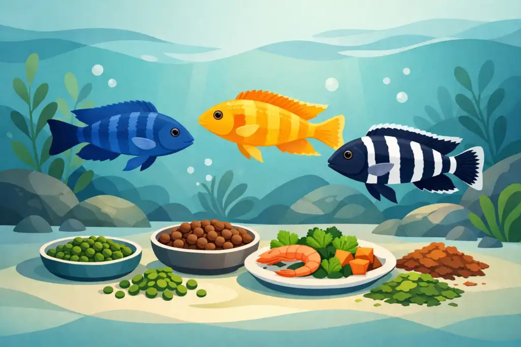 Melhores alimentos para ciclídeos africanos