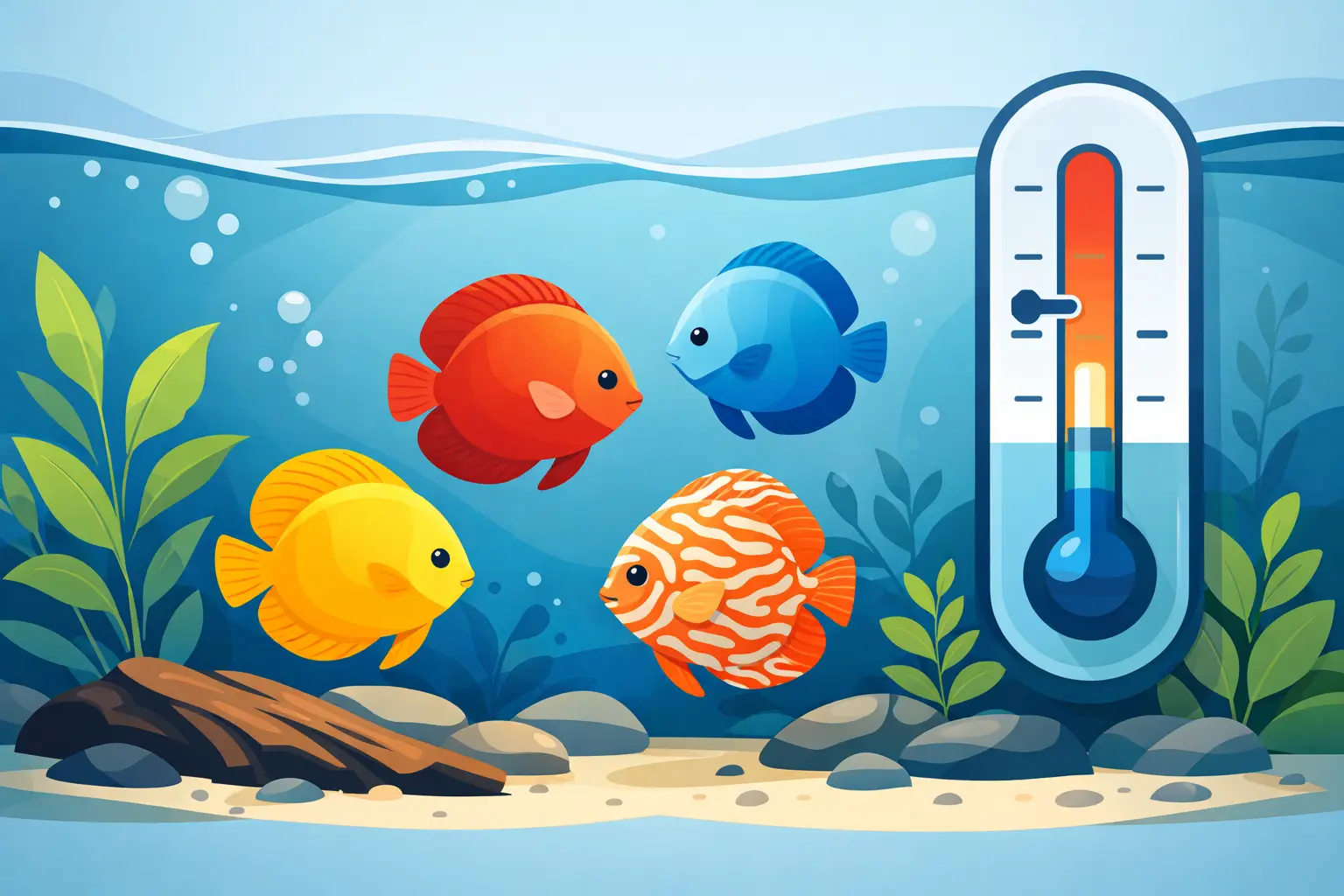 Qual a temperatura ideal para discus no aquário?