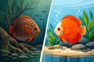 Diferença entre discus selvagens e de cativeiro